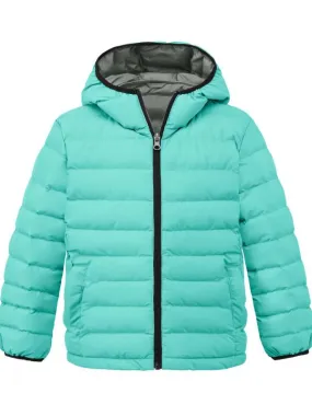 Girl's Packable Lightweight Jacket Warm Hooded Puffer Winter Coat