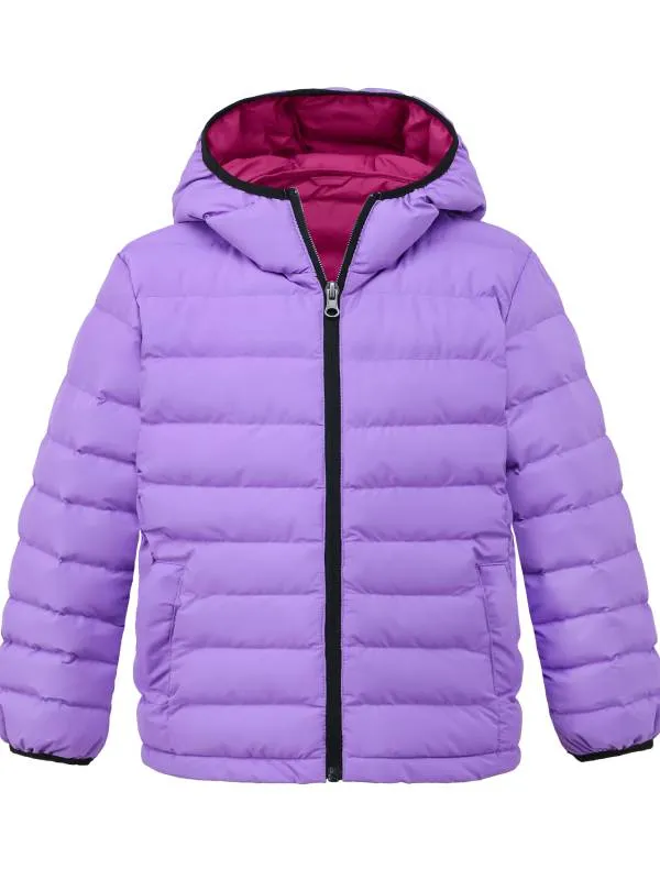 Girl's Packable Lightweight Jacket Warm Hooded Puffer Winter Coat