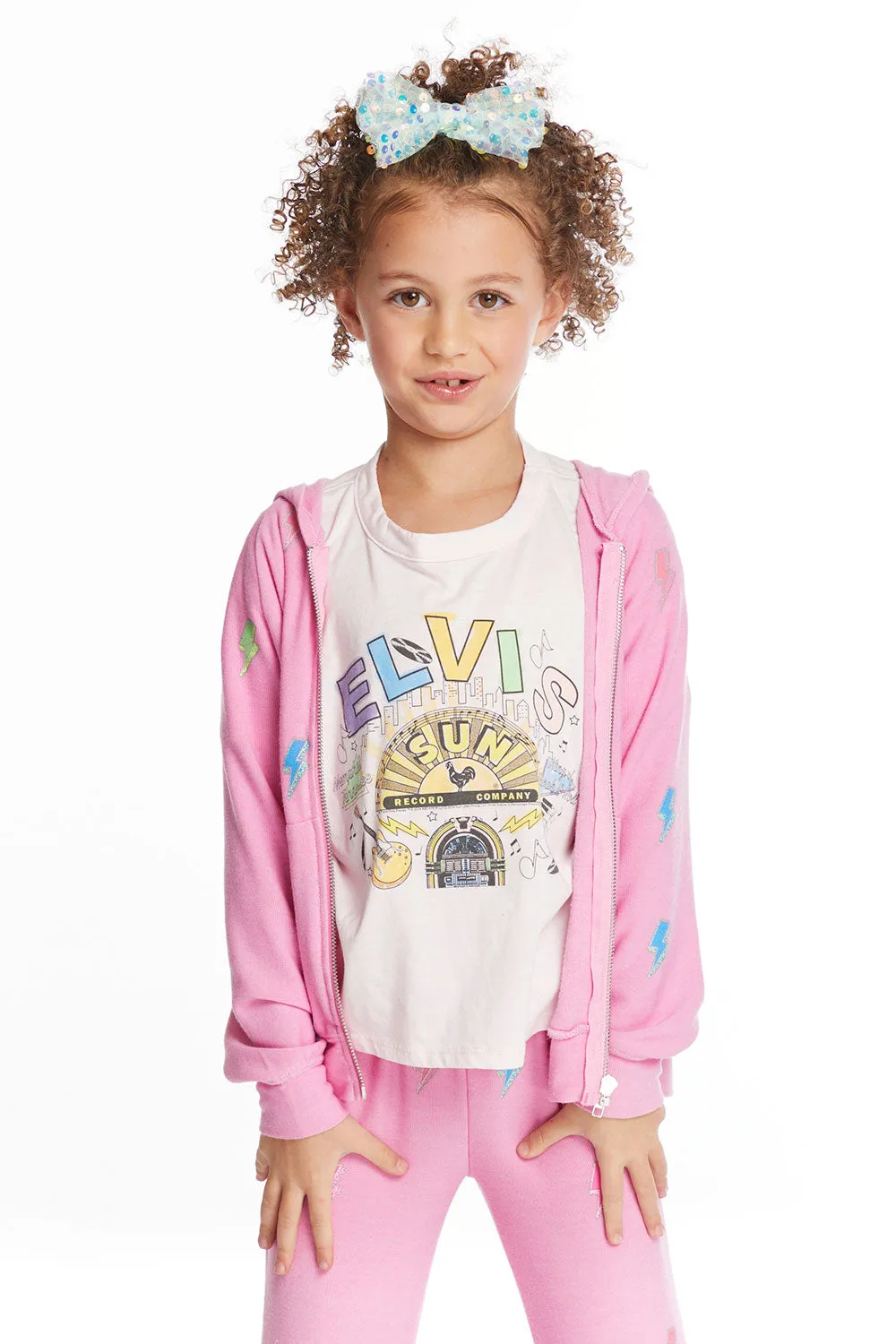 Glitter Bolts Girls Zipup Hoodie