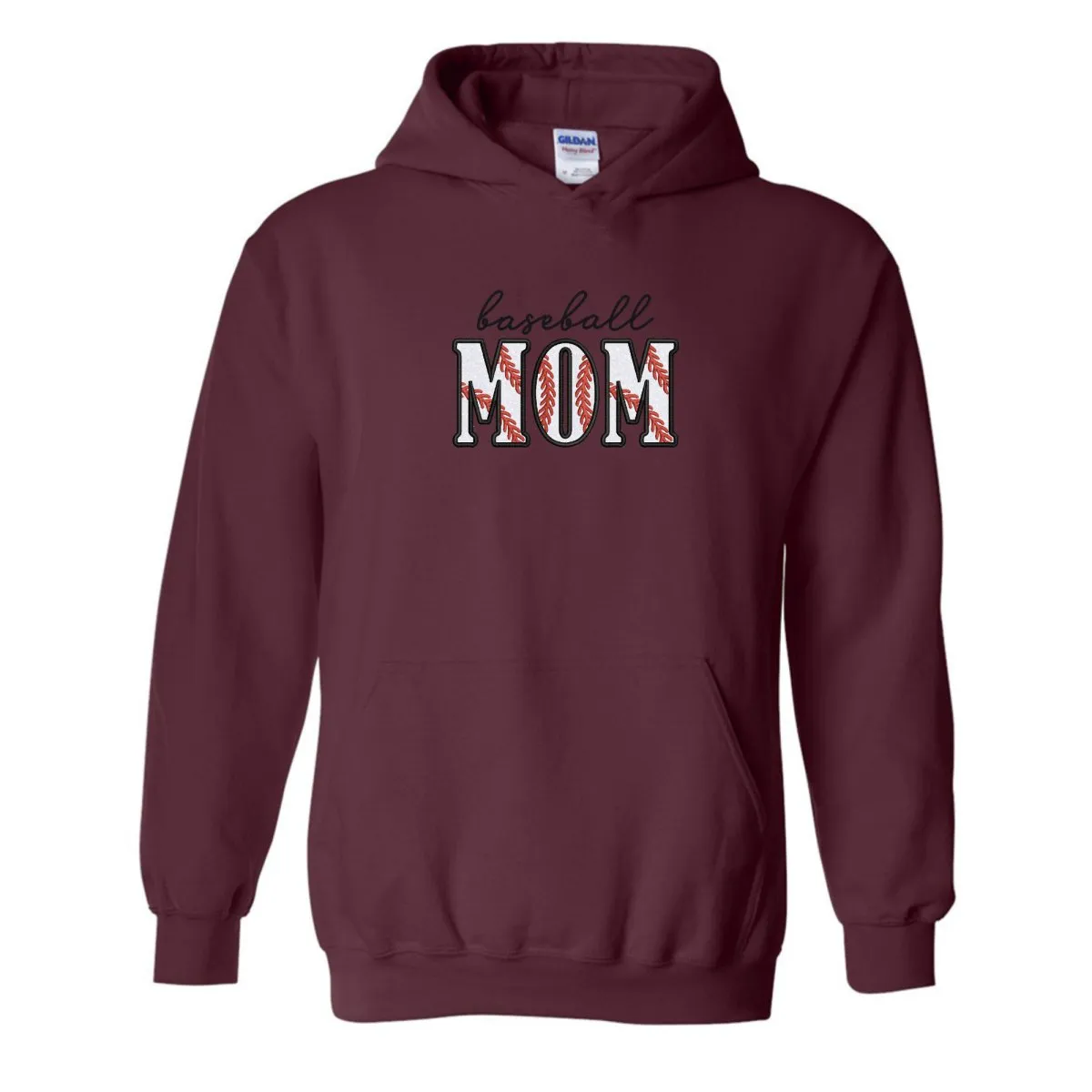 Glitter Embroidery 'Baseball Mama/Mom' Embroidered Hoodie