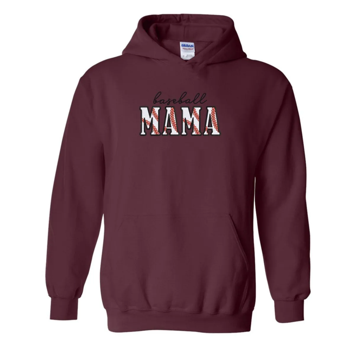 Glitter Embroidery 'Baseball Mama/Mom' Embroidered Hoodie