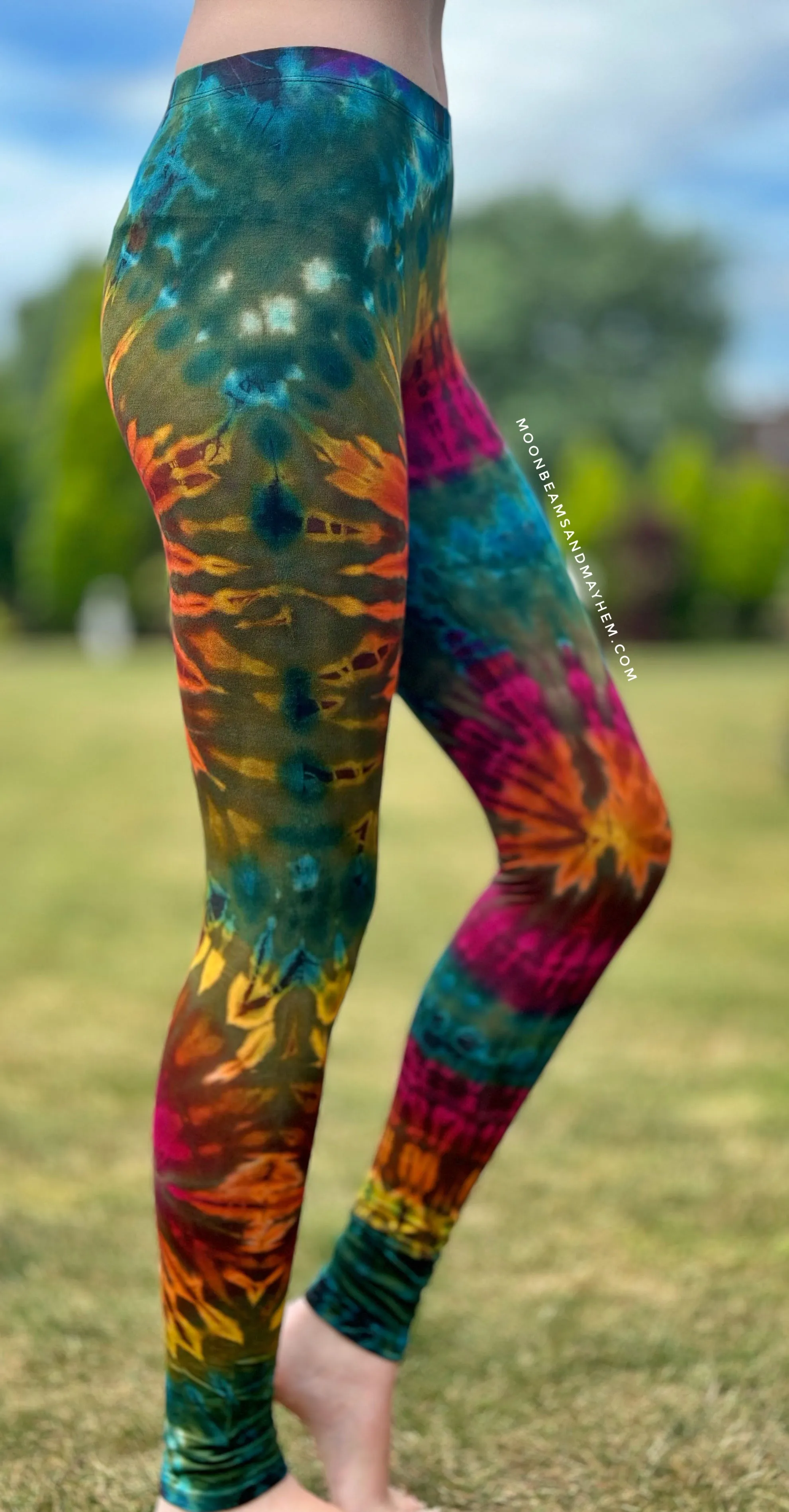 GREEN TIE DYE LEGGINGS