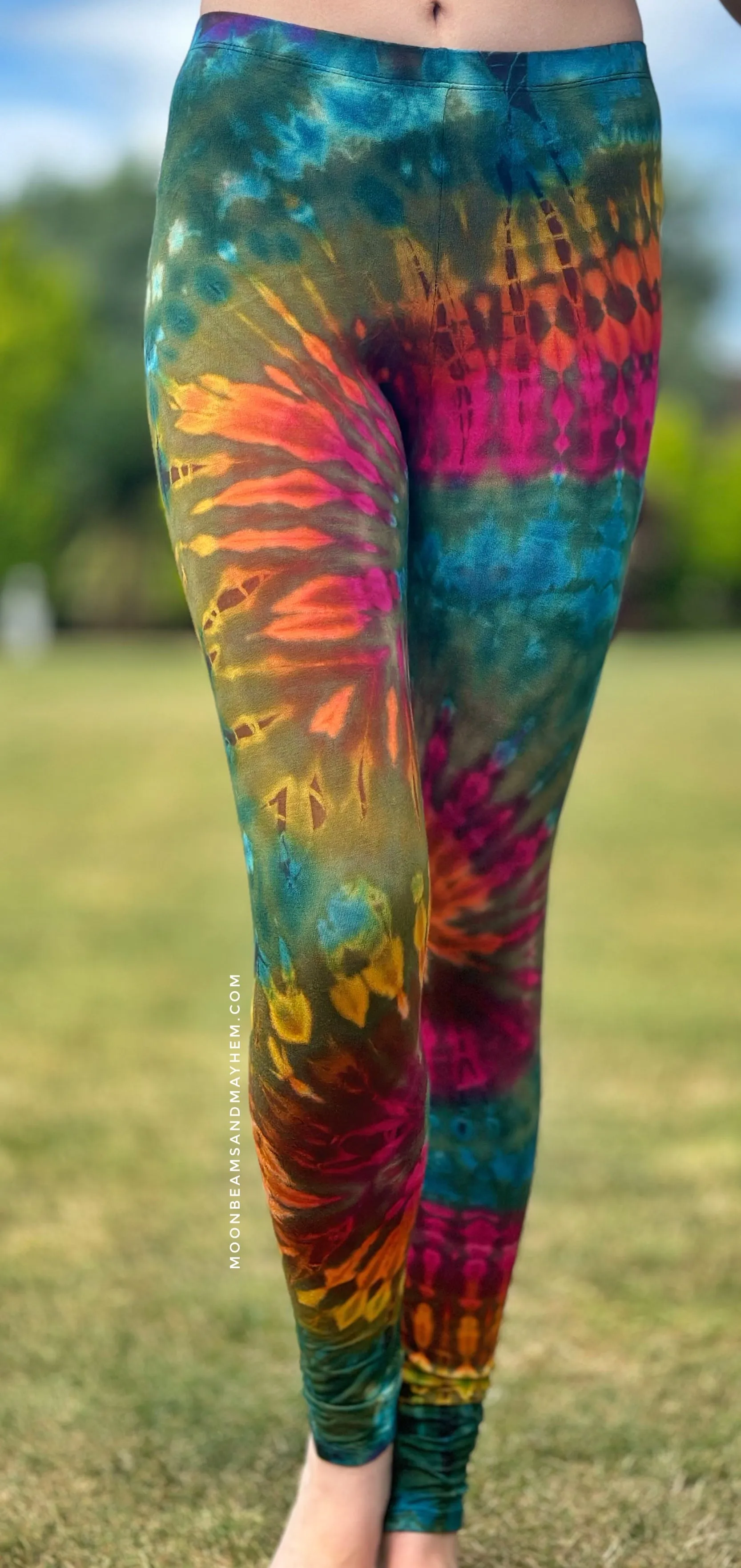 GREEN TIE DYE LEGGINGS