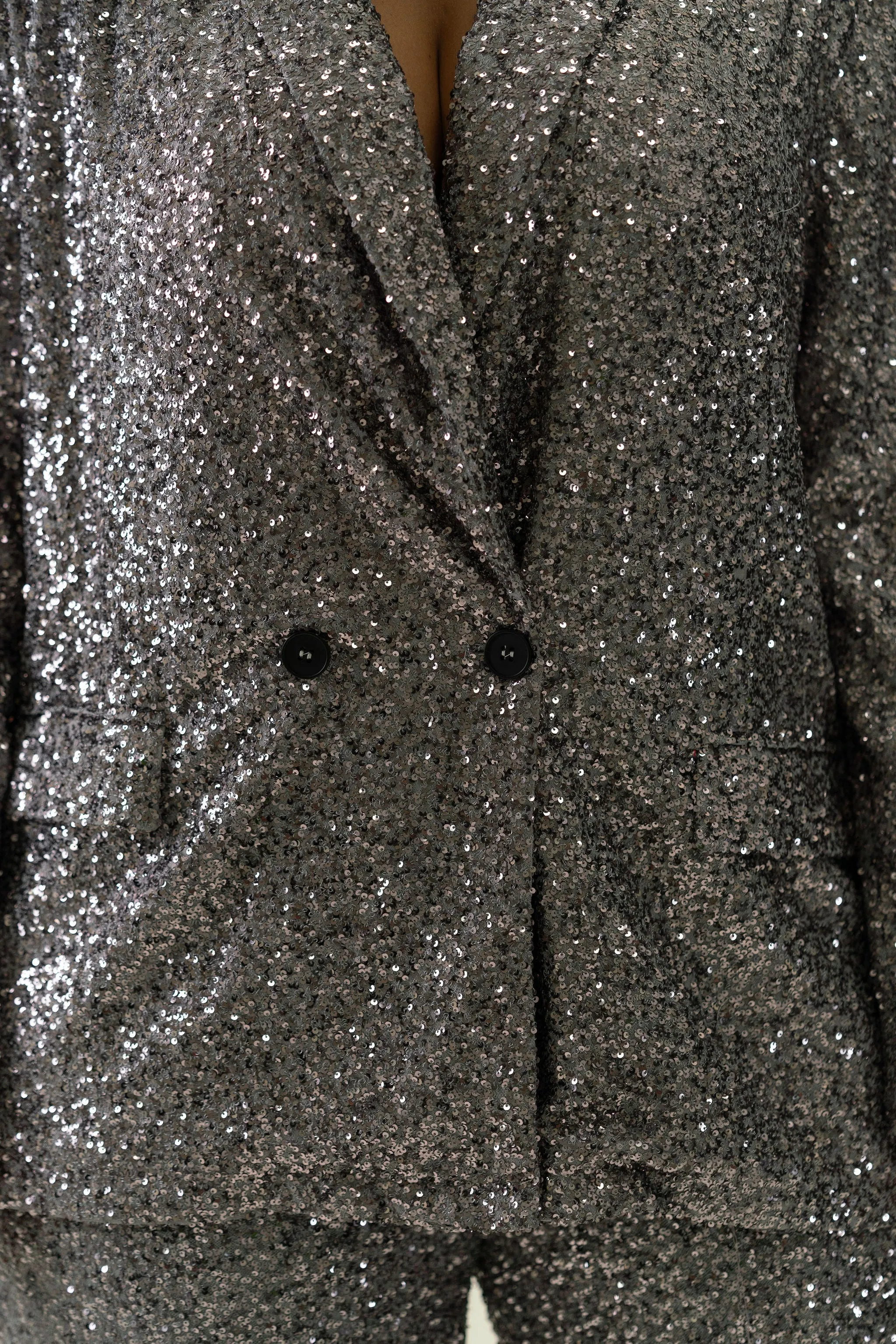 GUNMETAL SEQUIN 54 BLAZER