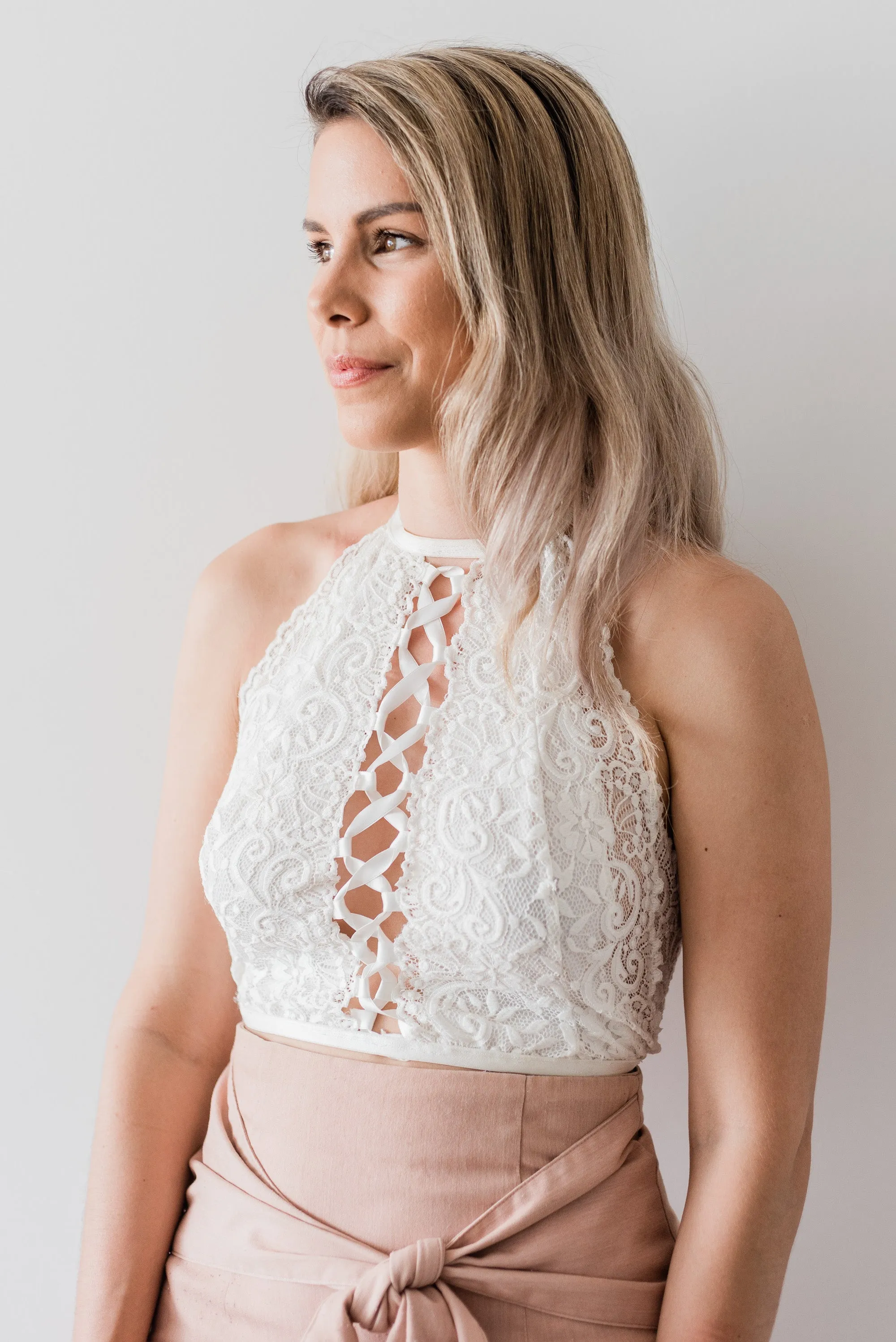 Halcyon Crop with Ivory Lining