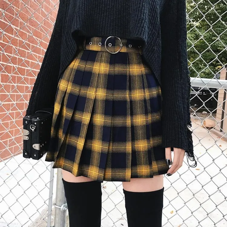 Harajuku Plaid Punk Skirt