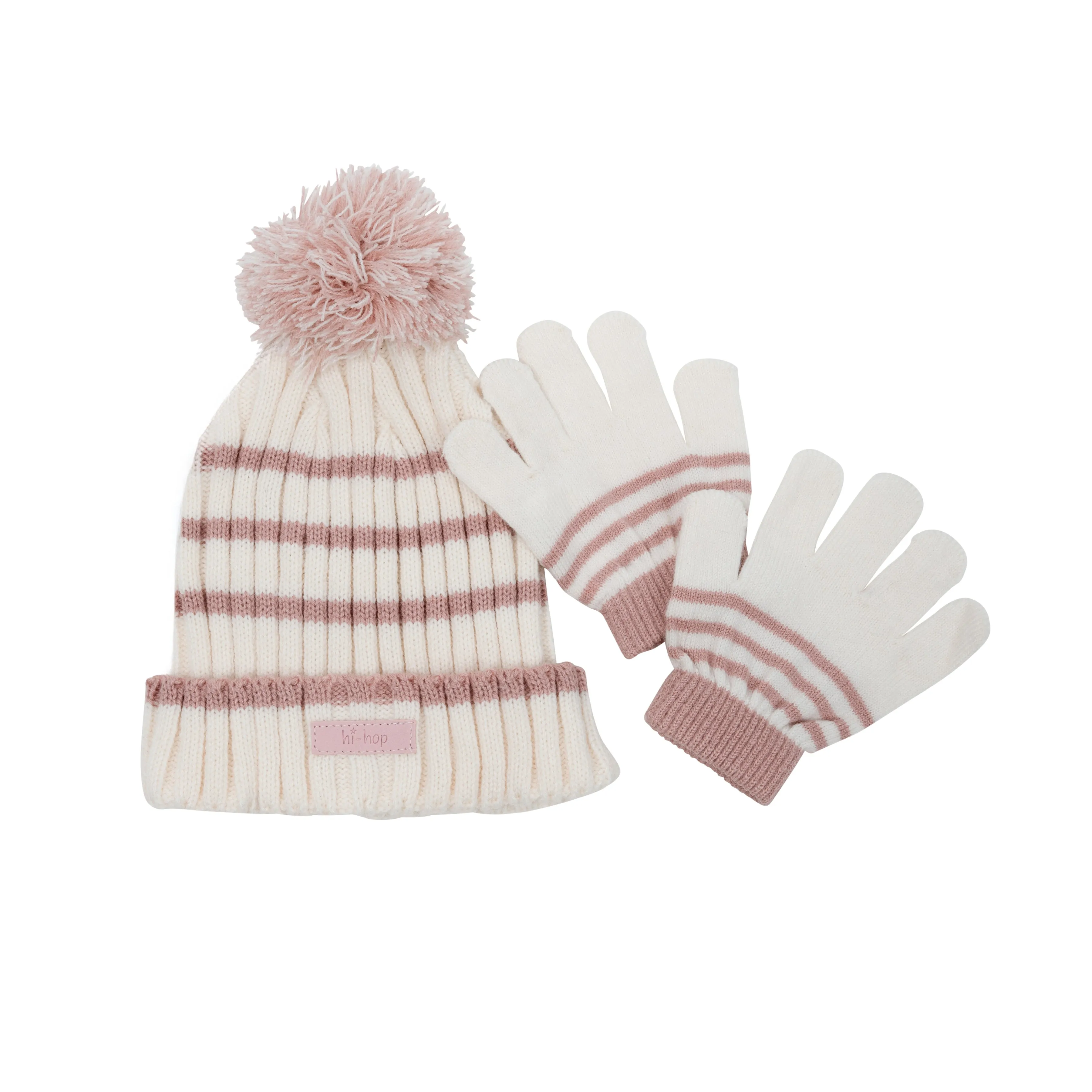 hi-hop Stripe Beanie and Glove Set