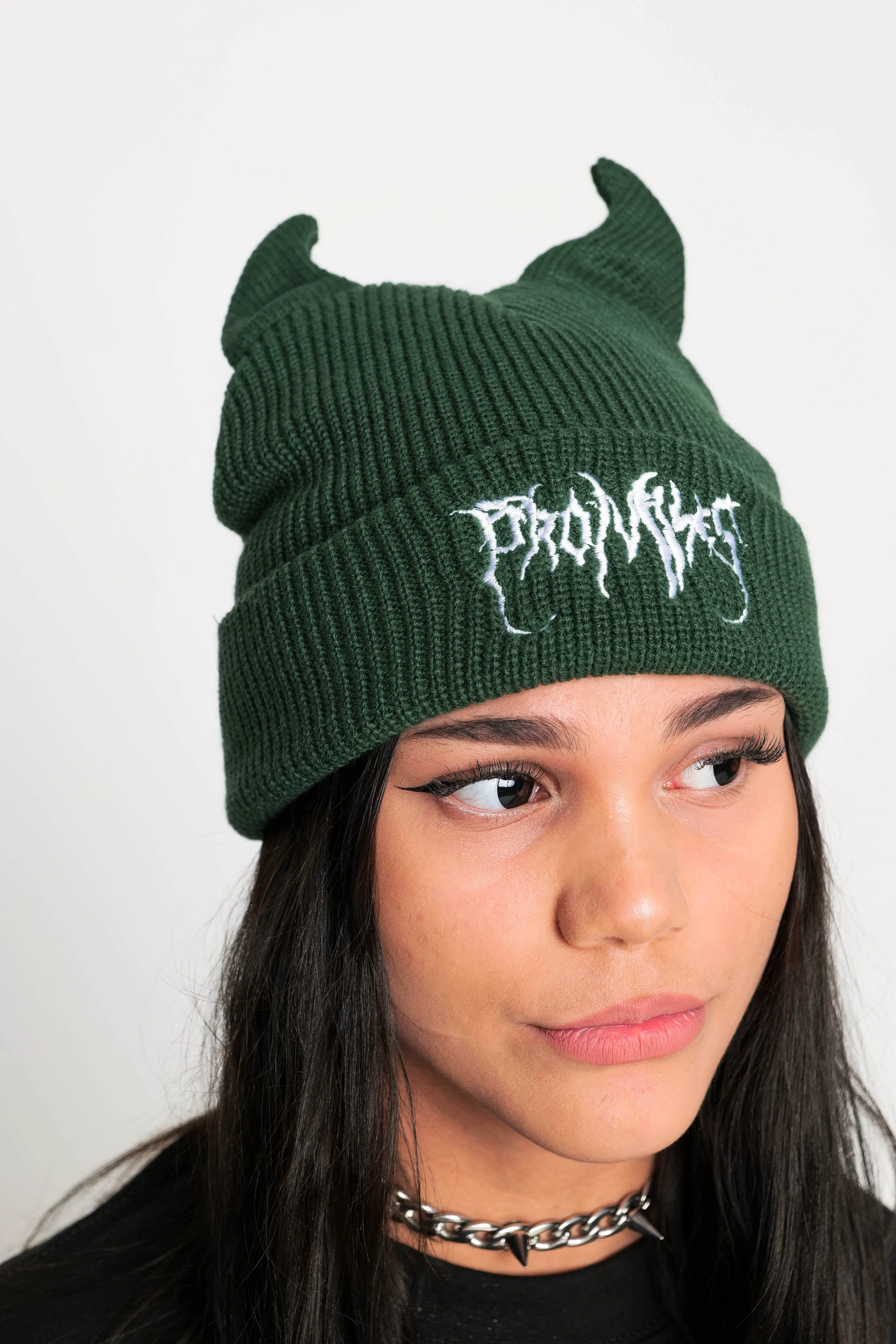 Horn Beanie Forest Green