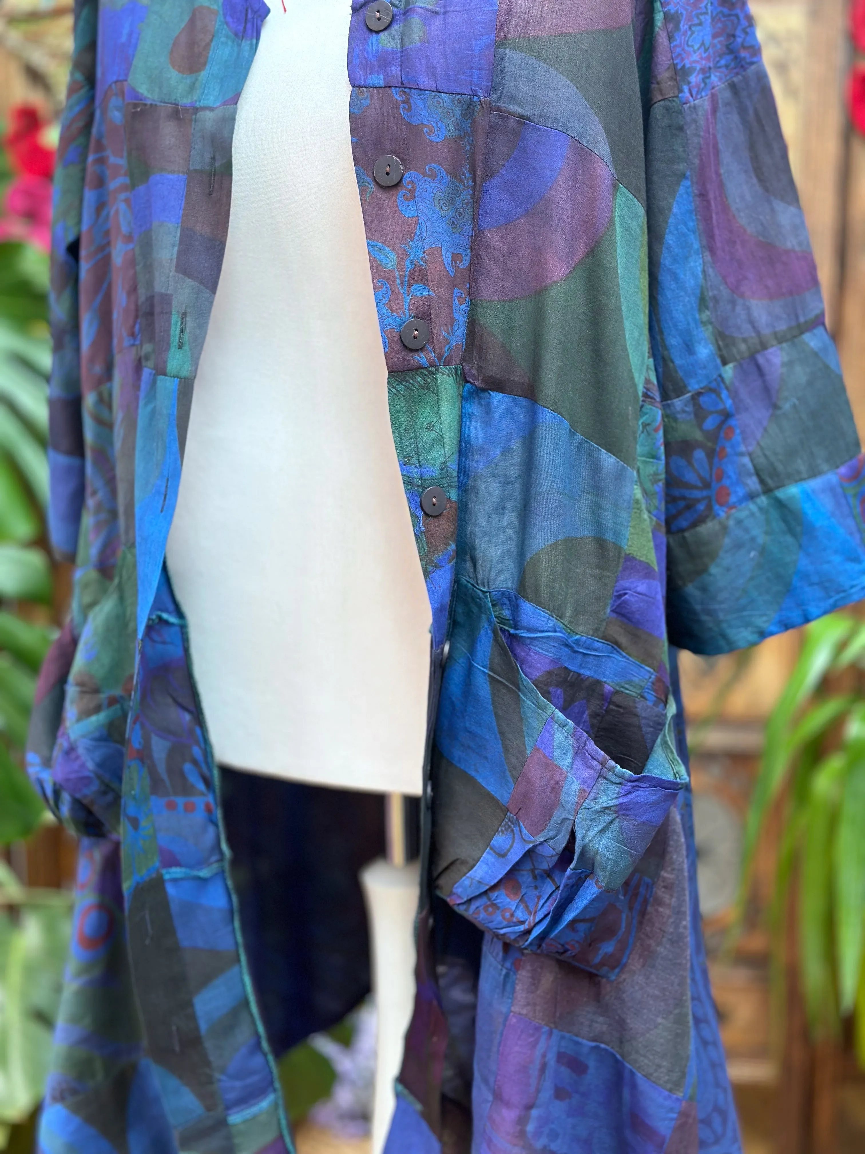 INDIGO BLUE ART TUNIC / DRESS (L/XL)