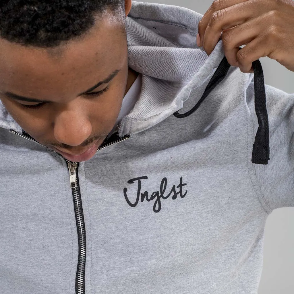 JNGLST Grey Zip Hoodie with Camo Detail