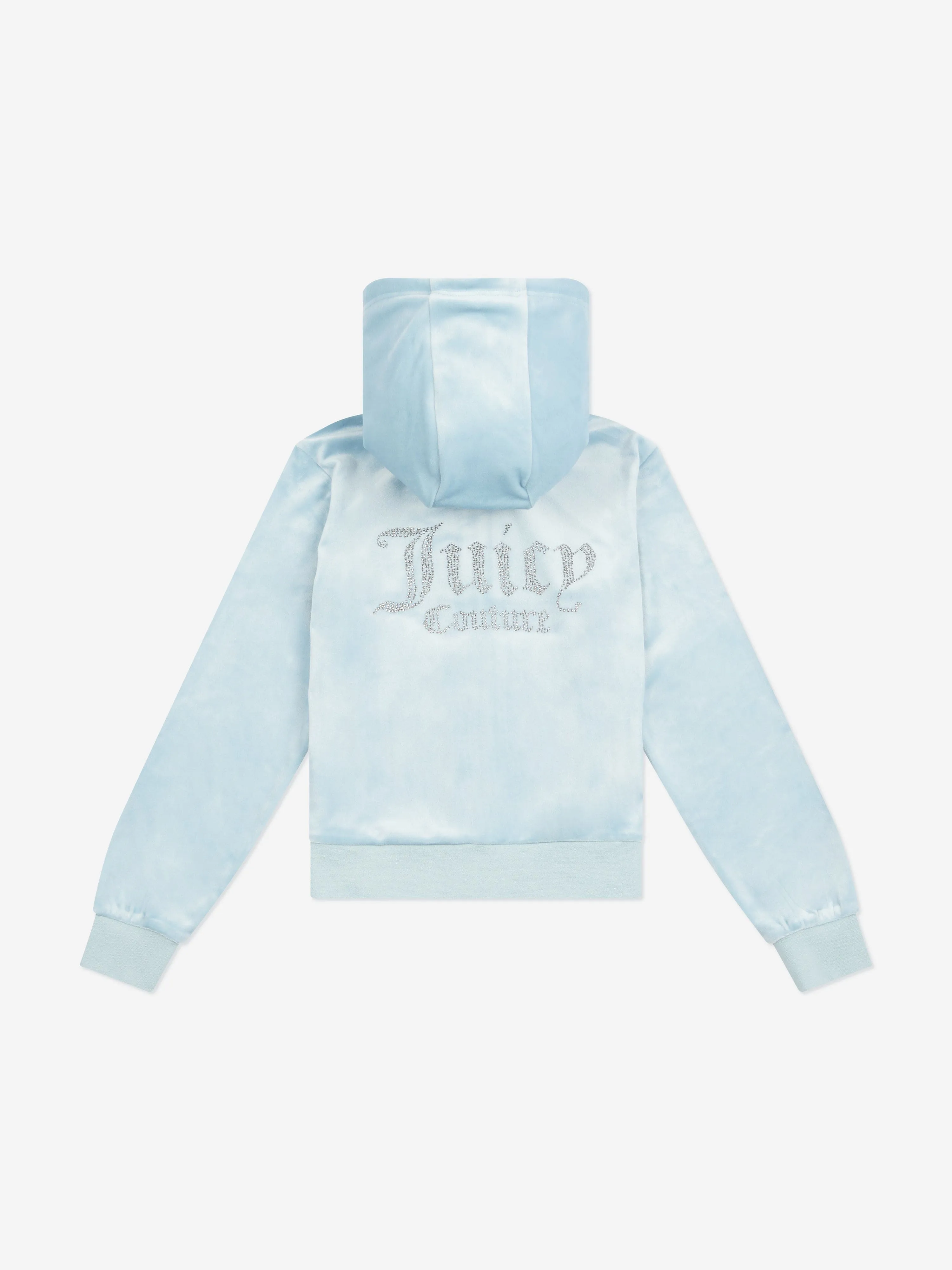 Juicy Couture Girls Diamante Logo Zip Up Top in Blue