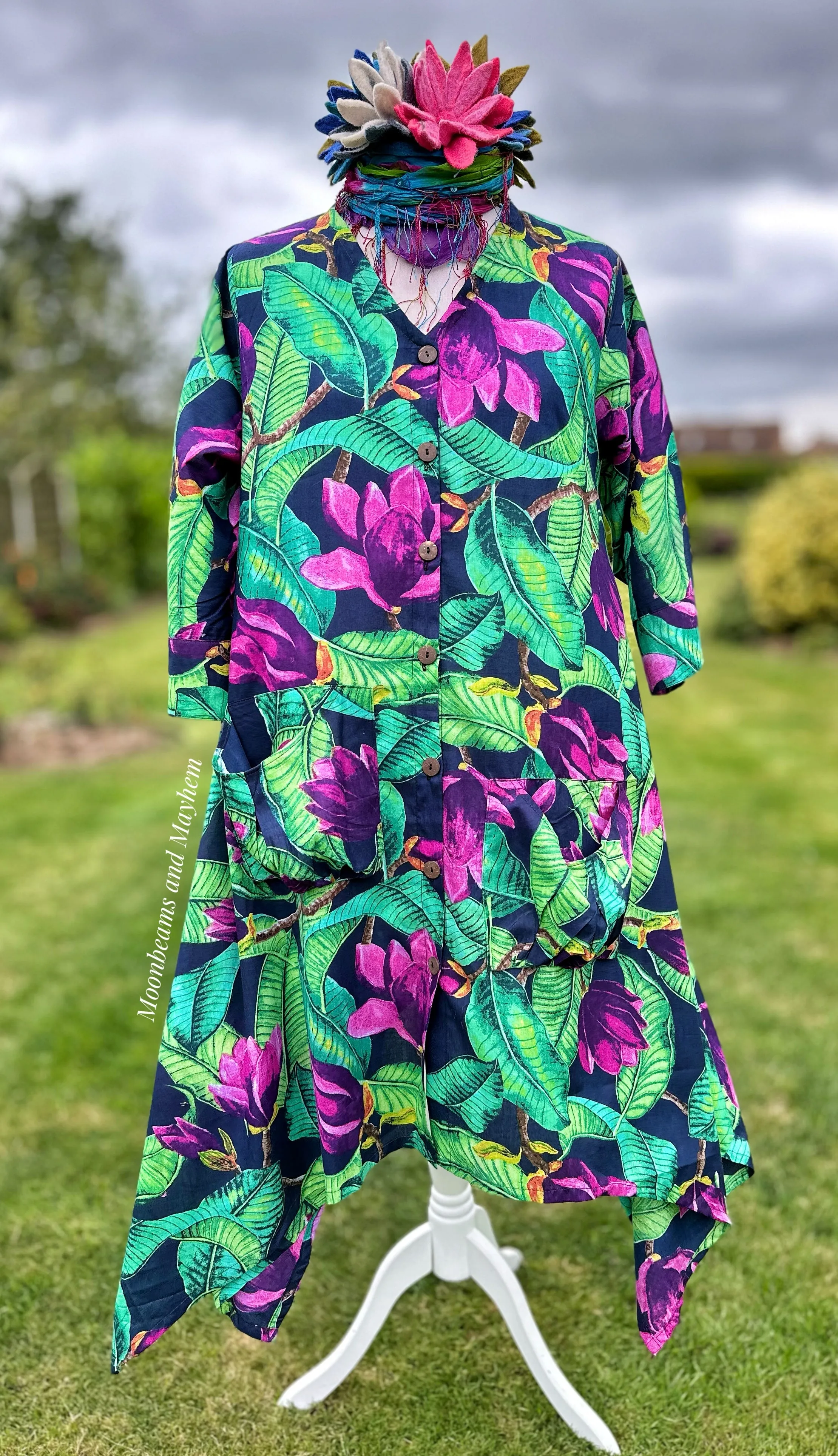 JUNGLE FEVER SMOCK DRESS / TUNIC SIZE L / XL