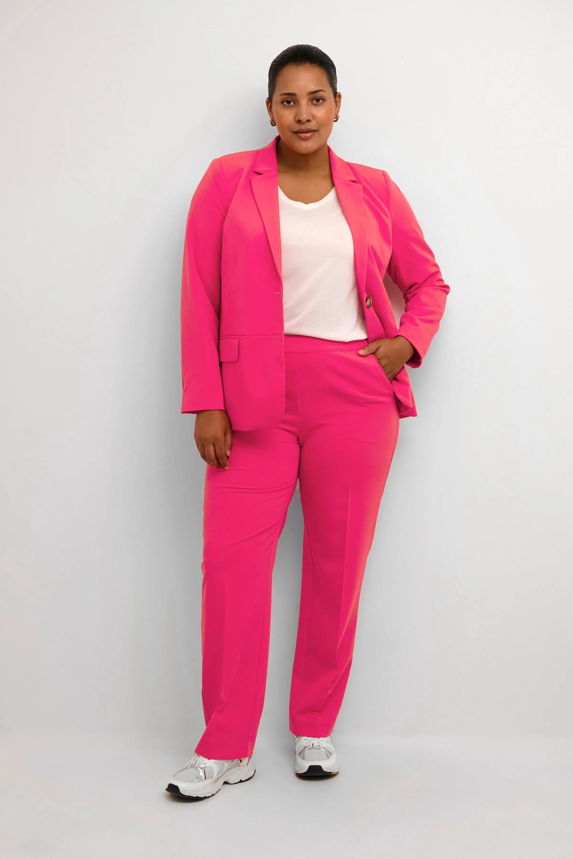 Kaffe Curve Sakira Blazer in Pink