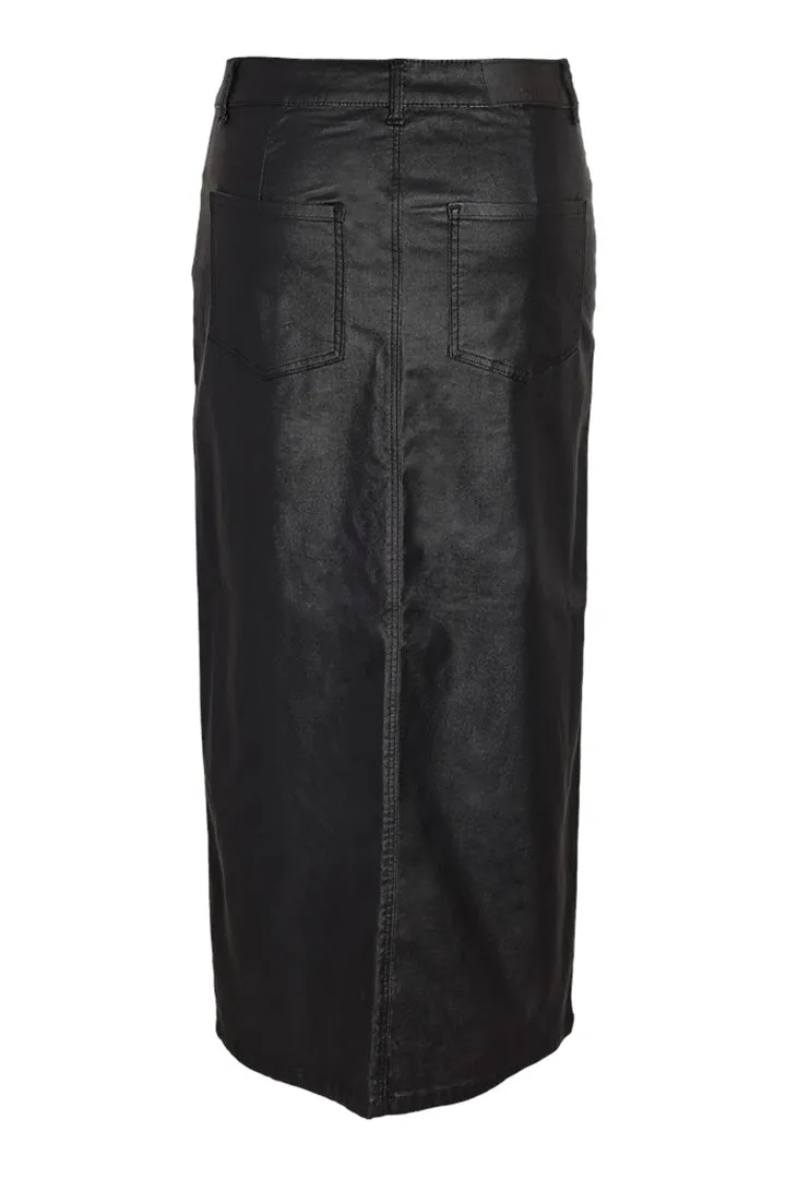 Kath Slit Long Skirt Coated