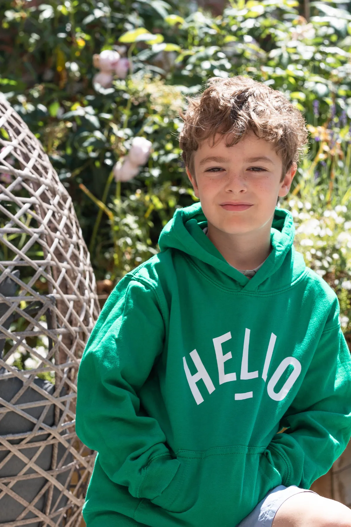 KID: Varsity Green Hello Classic Hoodie