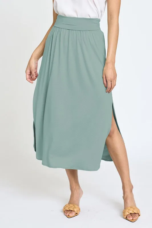 Larissa Side Slit Midi Skirt