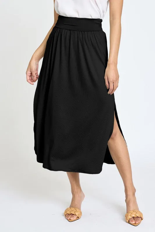 Larissa Side Slit Midi Skirt