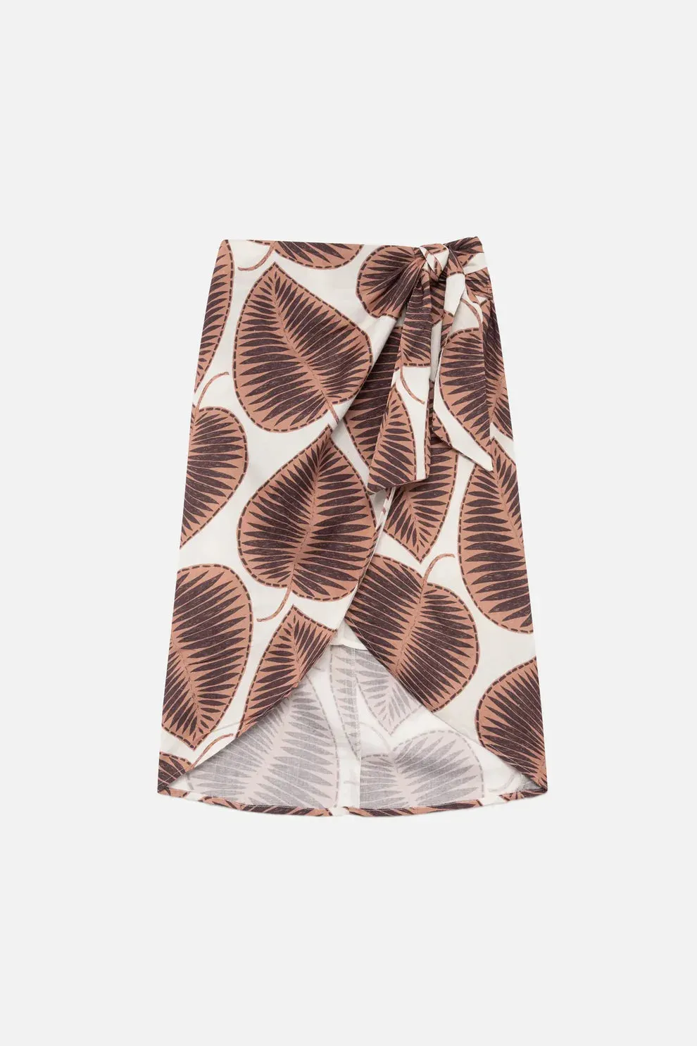 Leaf Print skirt - Coffee