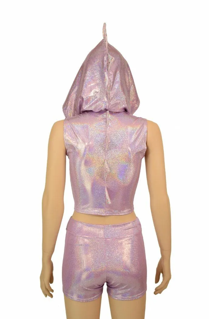 Lilac & Pink Dragon Hoodie & Shorts Set