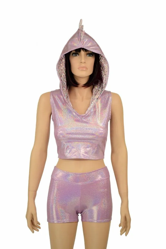 Lilac & Pink Dragon Hoodie & Shorts Set