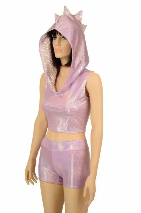 Lilac & Pink Dragon Hoodie & Shorts Set