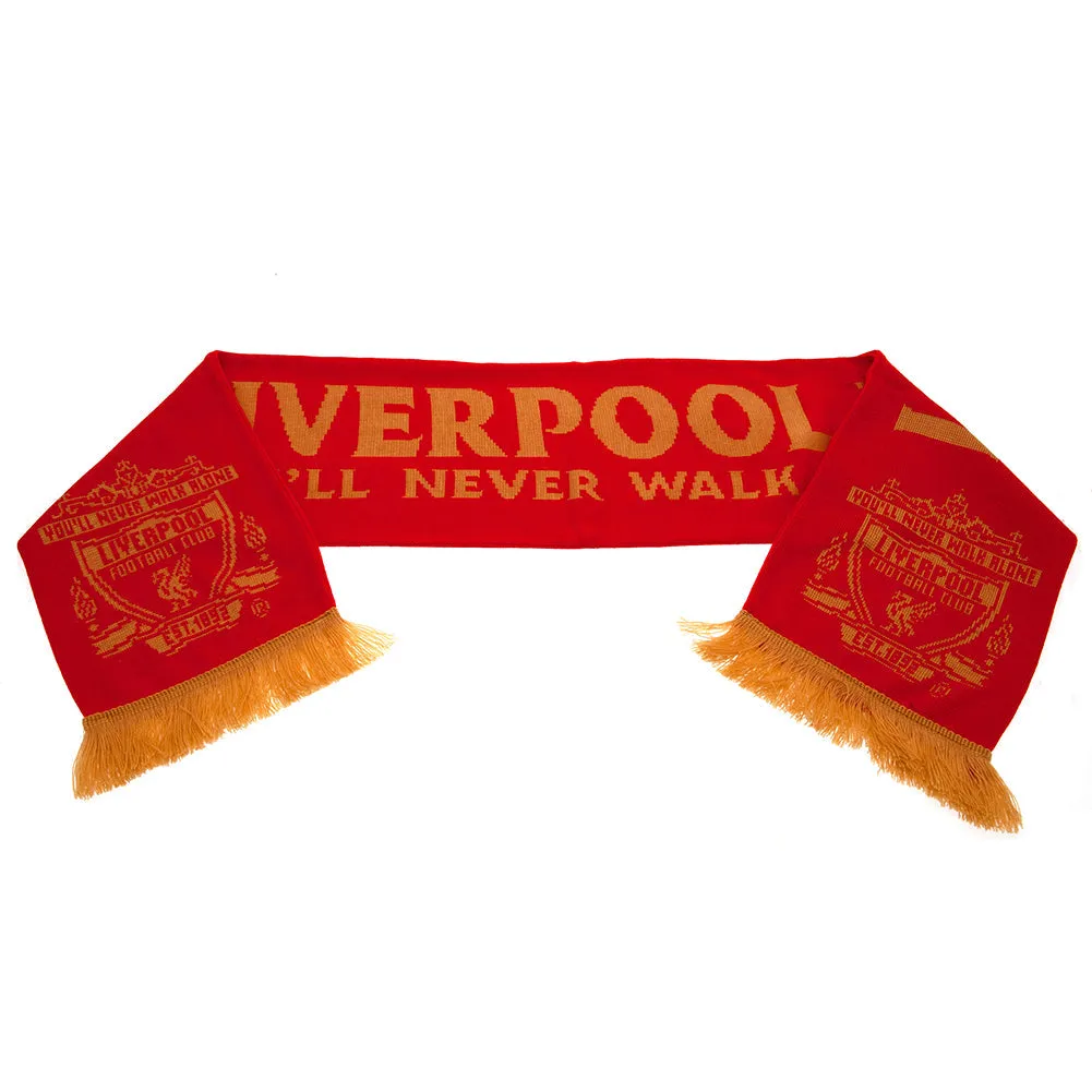 Liverpool FC Scarf GC - Red Jacquard Knit with Gold Detail