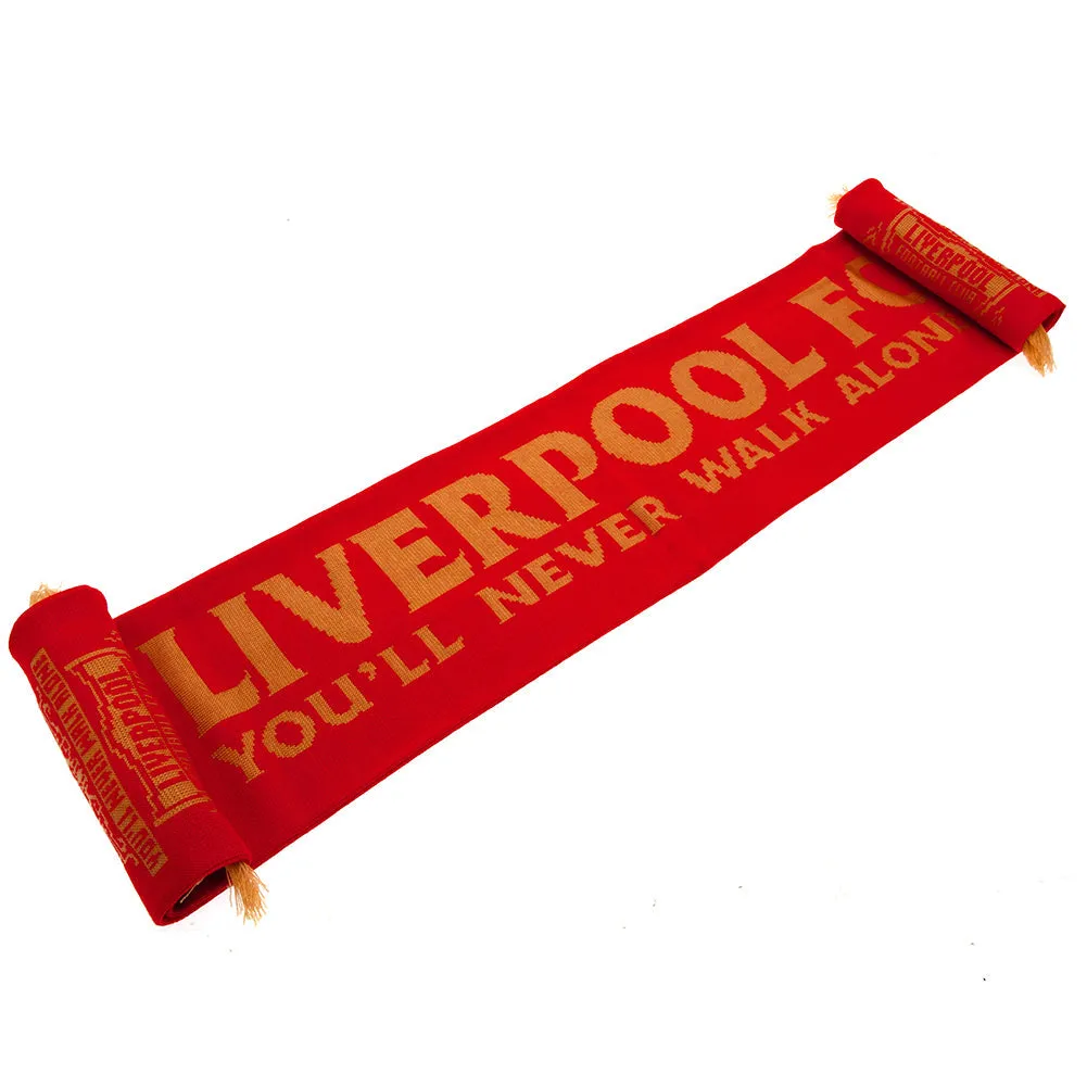 Liverpool FC Scarf GC - Red Jacquard Knit with Gold Detail