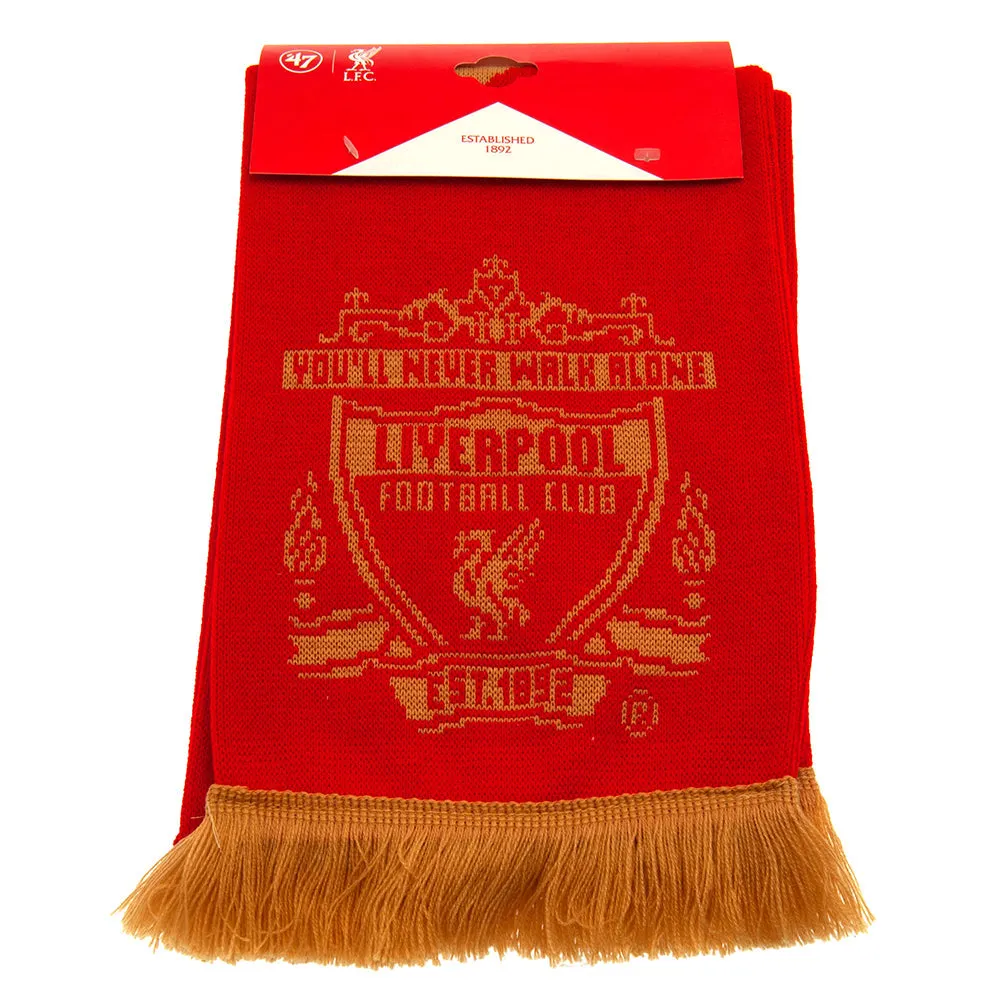 Liverpool FC Scarf GC - Red Jacquard Knit with Gold Detail