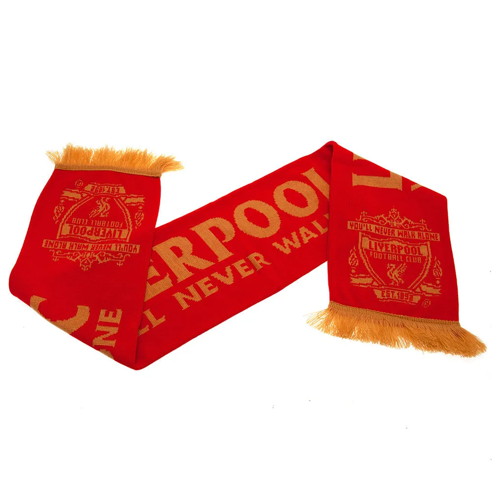 Liverpool FC Scarf GC - Red Jacquard Knit with Gold Detail