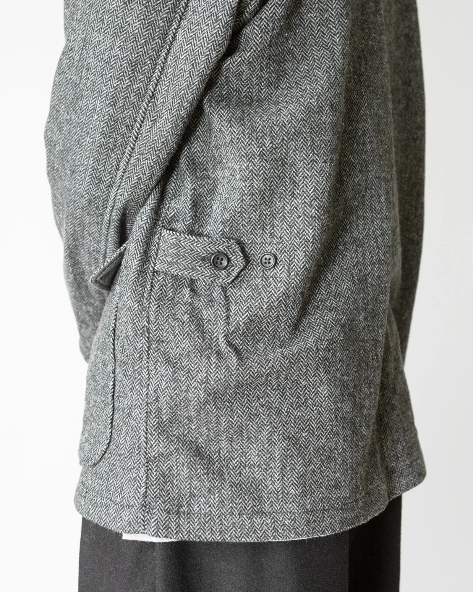 Loiter Jacket – Grey Herringbone Poly Wool