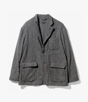 Loiter Jacket – Grey Herringbone Poly Wool