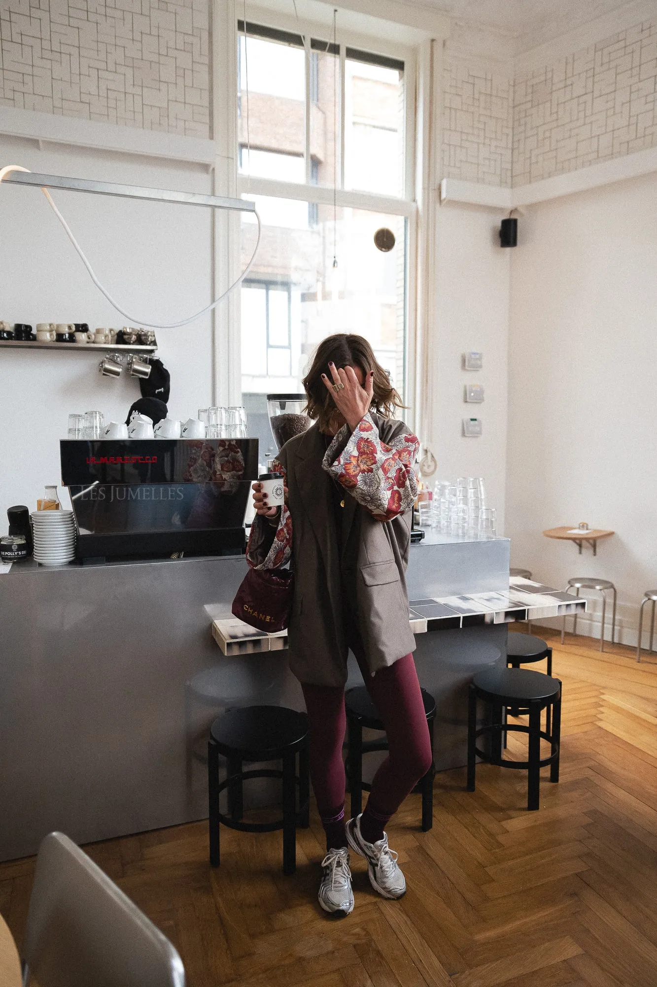 Madeline blazer taupe/burgundy