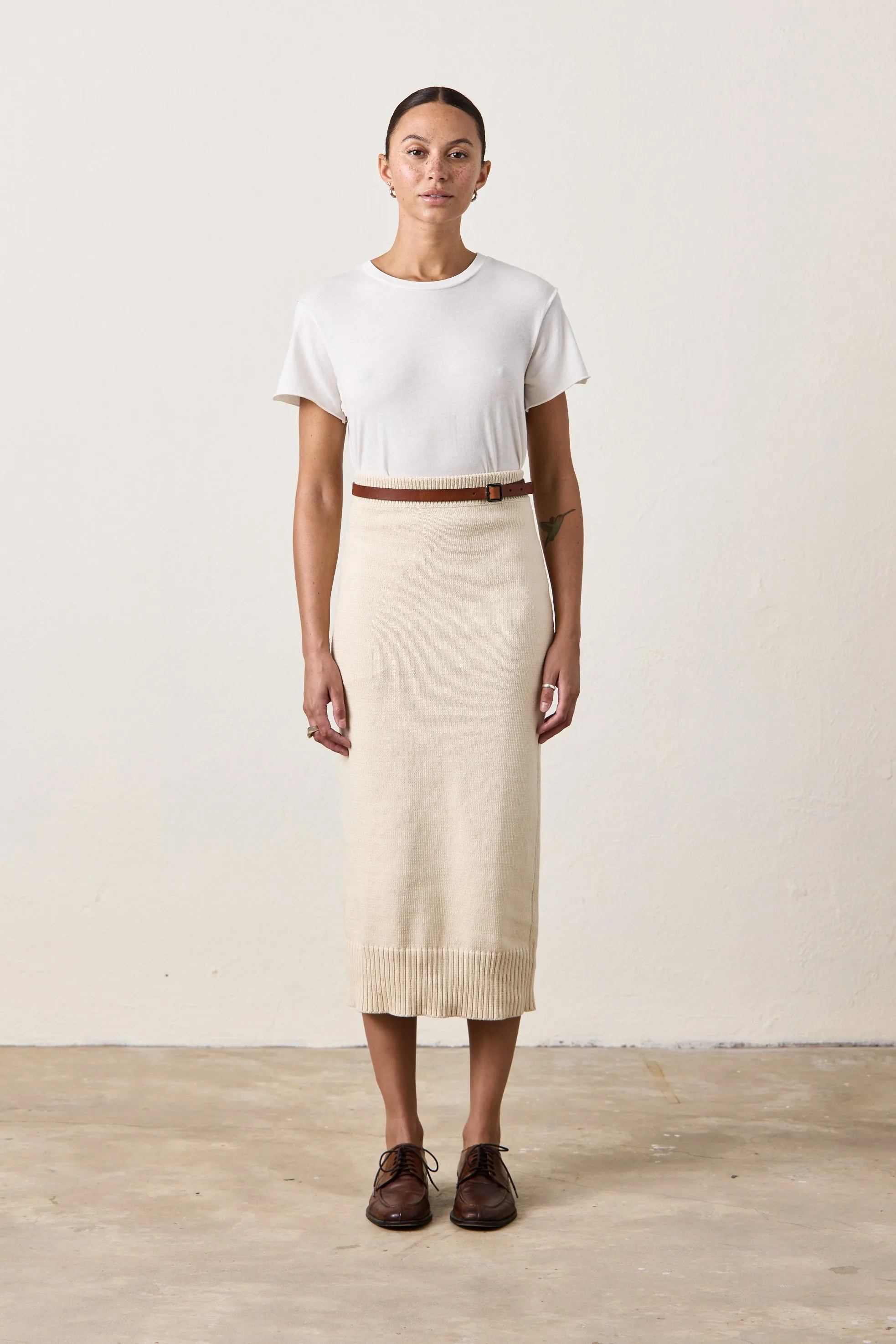 MARIE KNIT SKIRT / CREAM