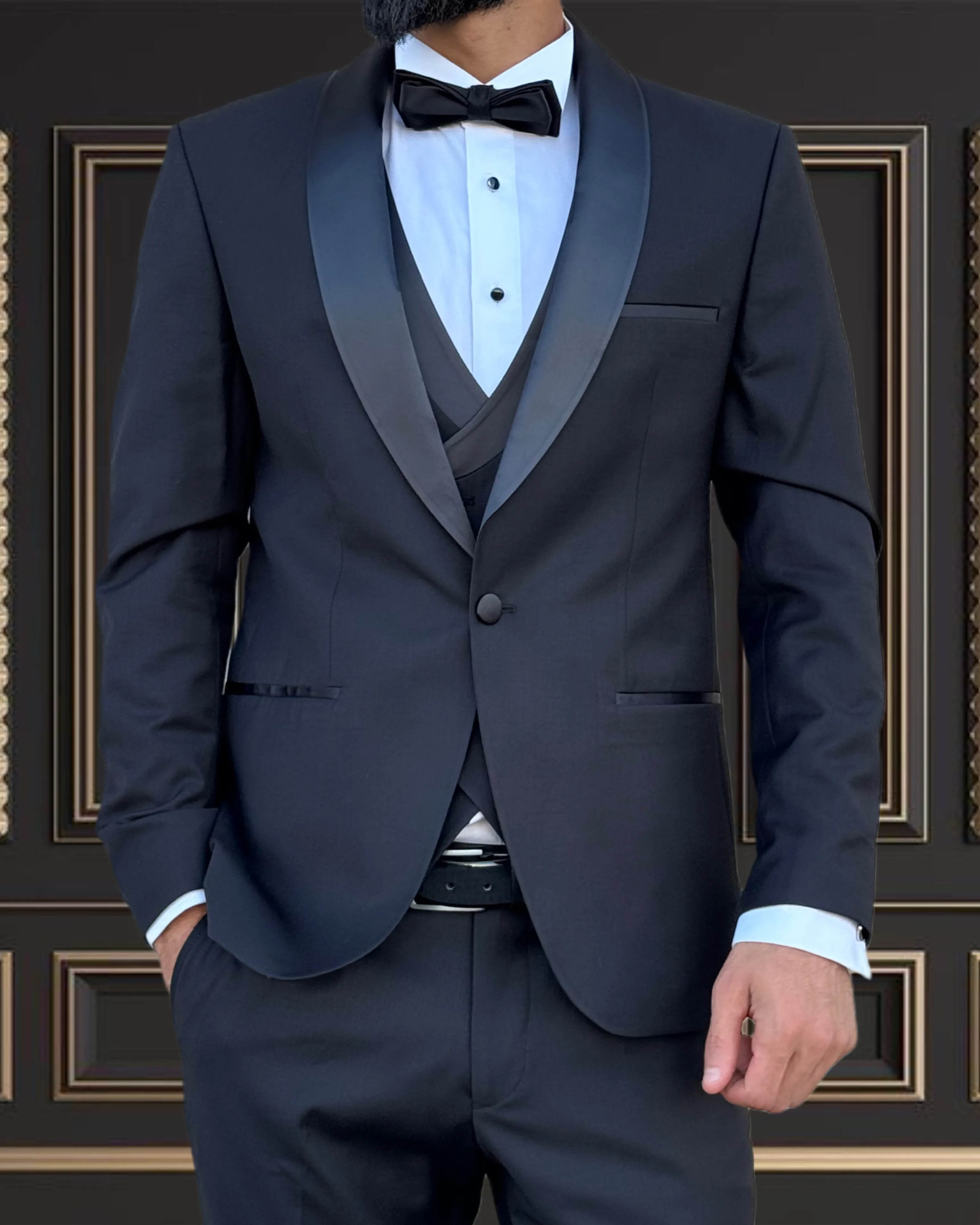 Men's Black Shawl Lapel Tuxedo | Elegant Formal Wear in Hayward, CA