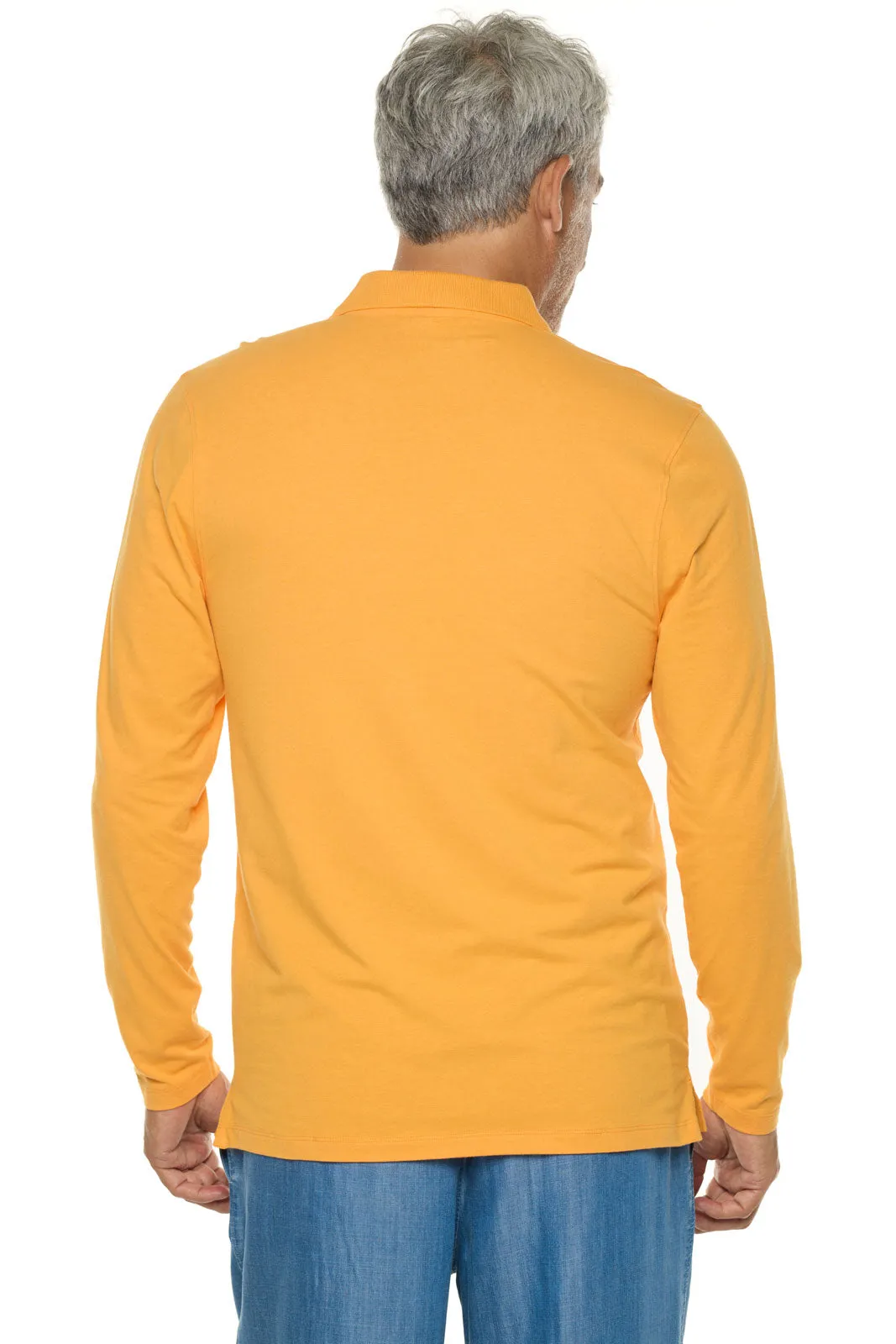 Men's Coppitt Long Sleeve Weekend Polo  |  Apricot Crush