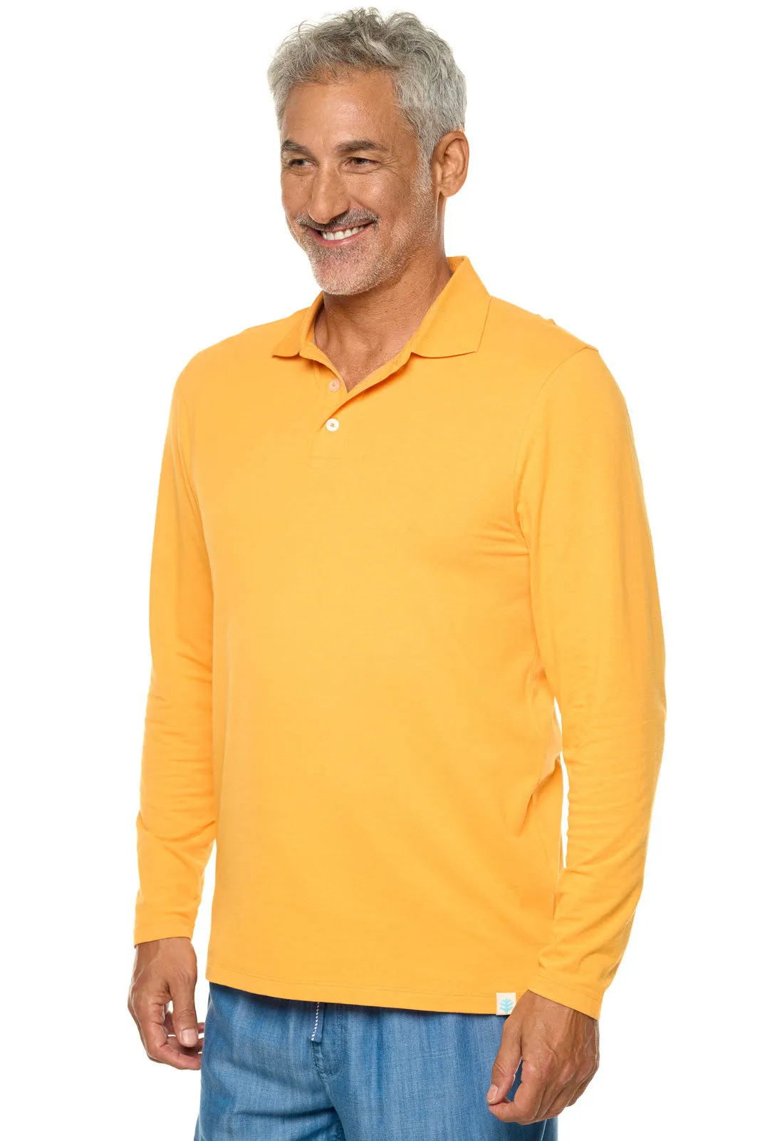 Men's Coppitt Long Sleeve Weekend Polo  |  Apricot Crush