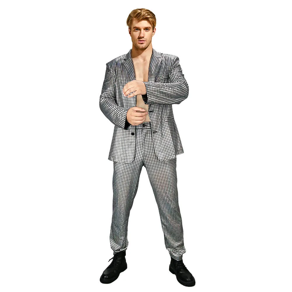 Men's Disco Costumes Jacket Pants Halloween Cosplay