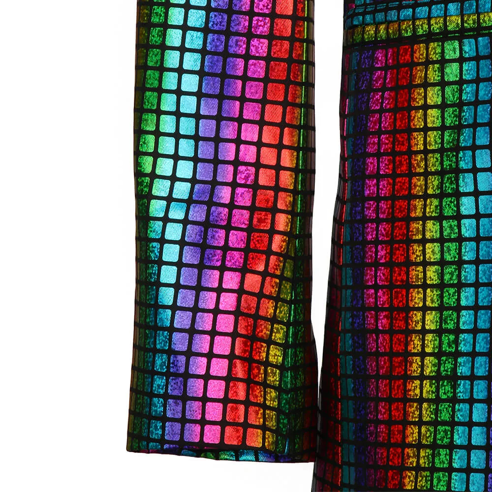 Men's Rainbow Disco Costume Party Outfits Halloween Cosplay