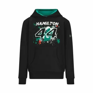 Mercedes Benz AMG Petronas F1 Kids Lewis Hamilton #44 Hoodie -Youth Black