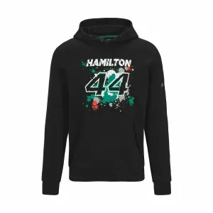 Mercedes Benz AMG Petronas F1 Men's Lewis Hamilton #44 Hooded Sweatshirt - Black