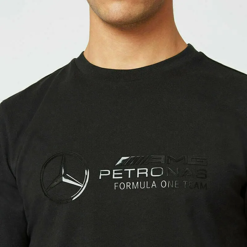 Mercedes Benz AMG Petronas F1 Unisex Stealth Large Logo T-Shirt -Black