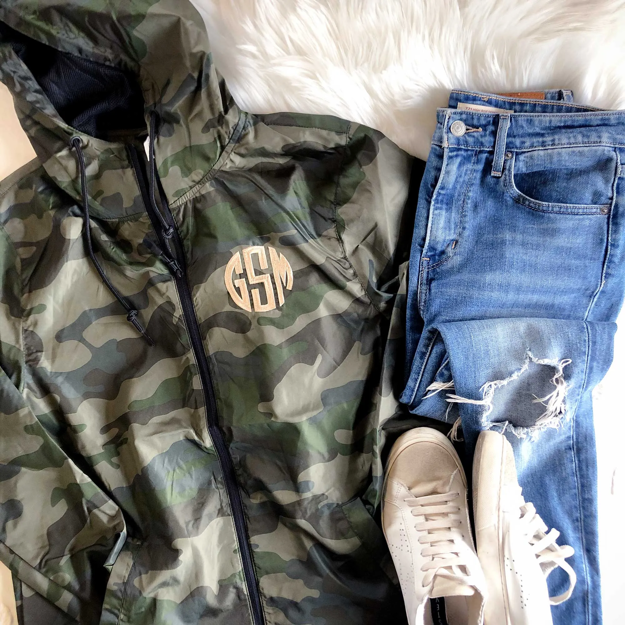 Monogram Camo Full Zip Windbreaker