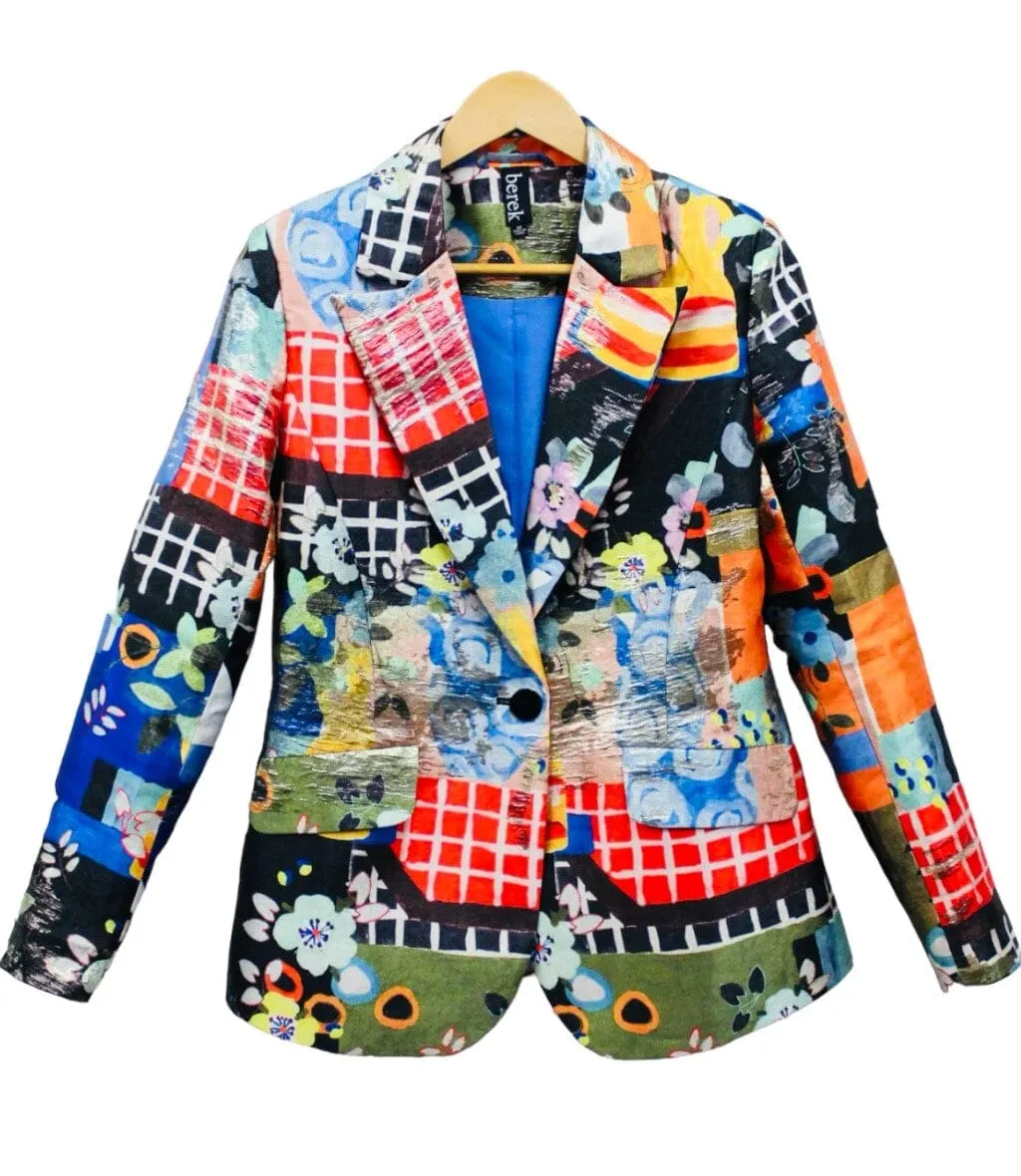 MULTI PRINT COLORFUL BLAZER