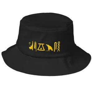 Negash ™ Gold Hieroglyphic Old School Bucket Hat