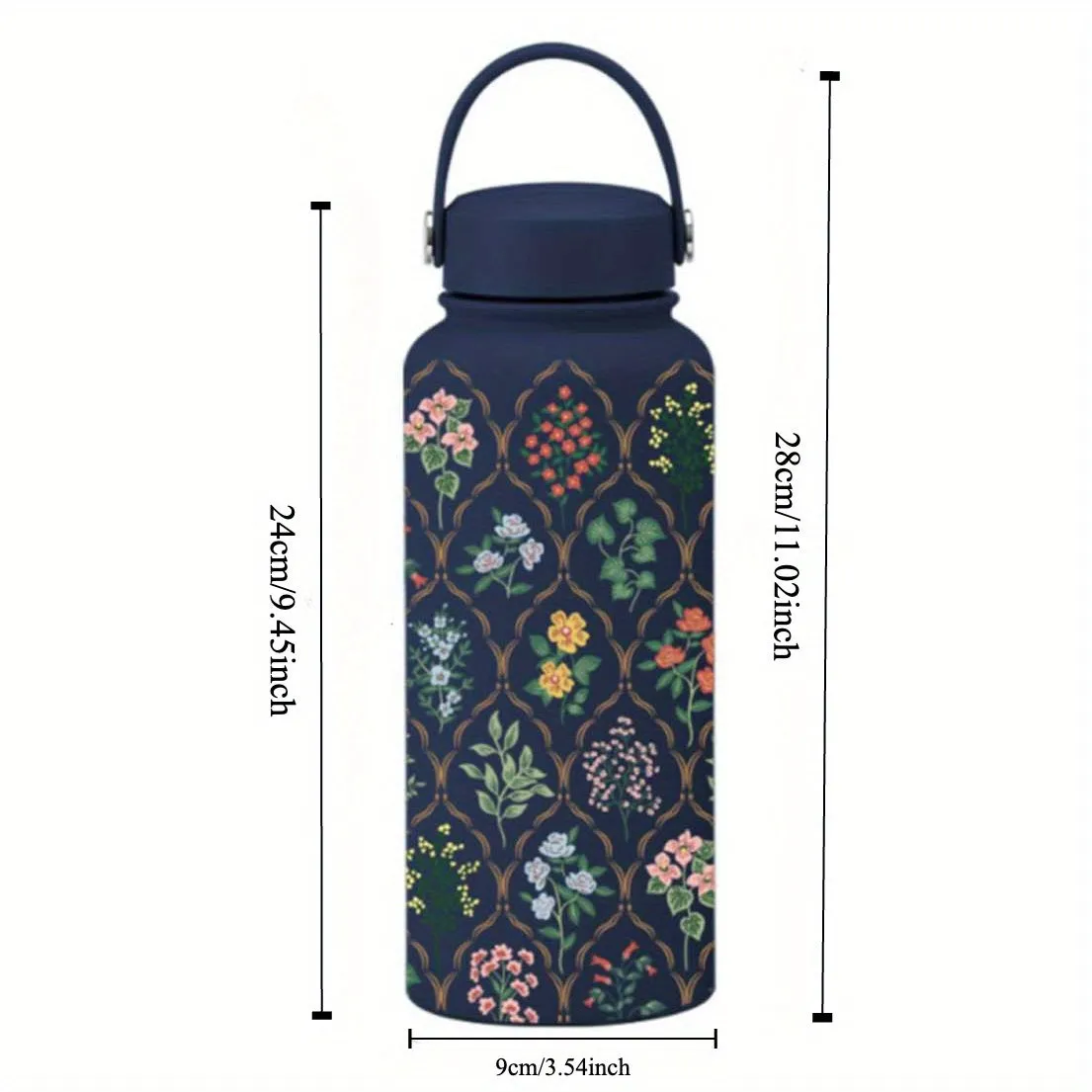 New 33.81oz Insulated Stainless Steel Water Bottle - Large Capacity, Wide Mouth, Portable Vacuum Sports Cup For Women - Reusable, Hand-Wash Only