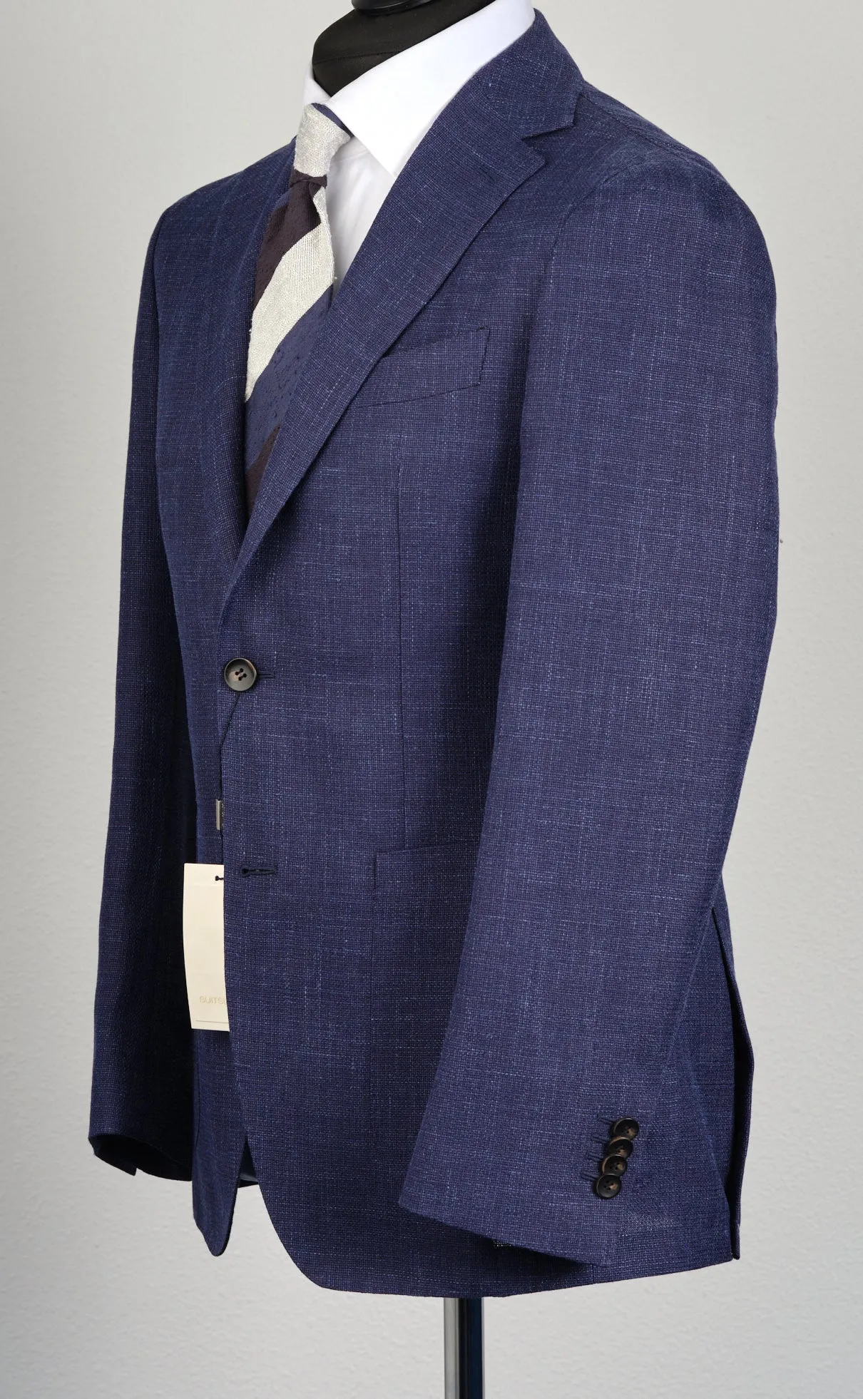 New Suitsupply Havana Blue/Purple Mohair, Silk, Wool, Linen Blazer - Size 38R