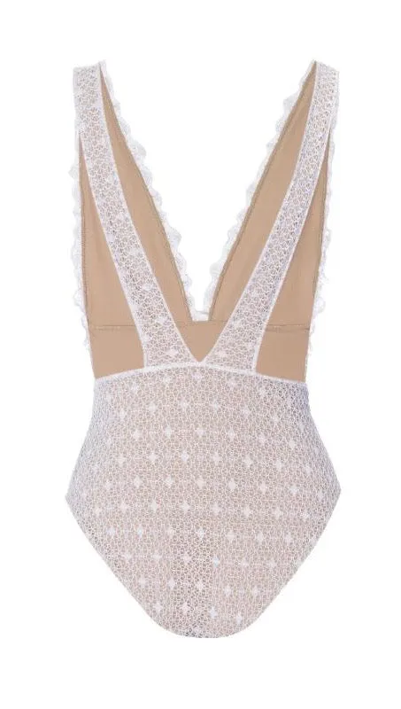 Nightcap Net Mesh Plunge One Piece Dove