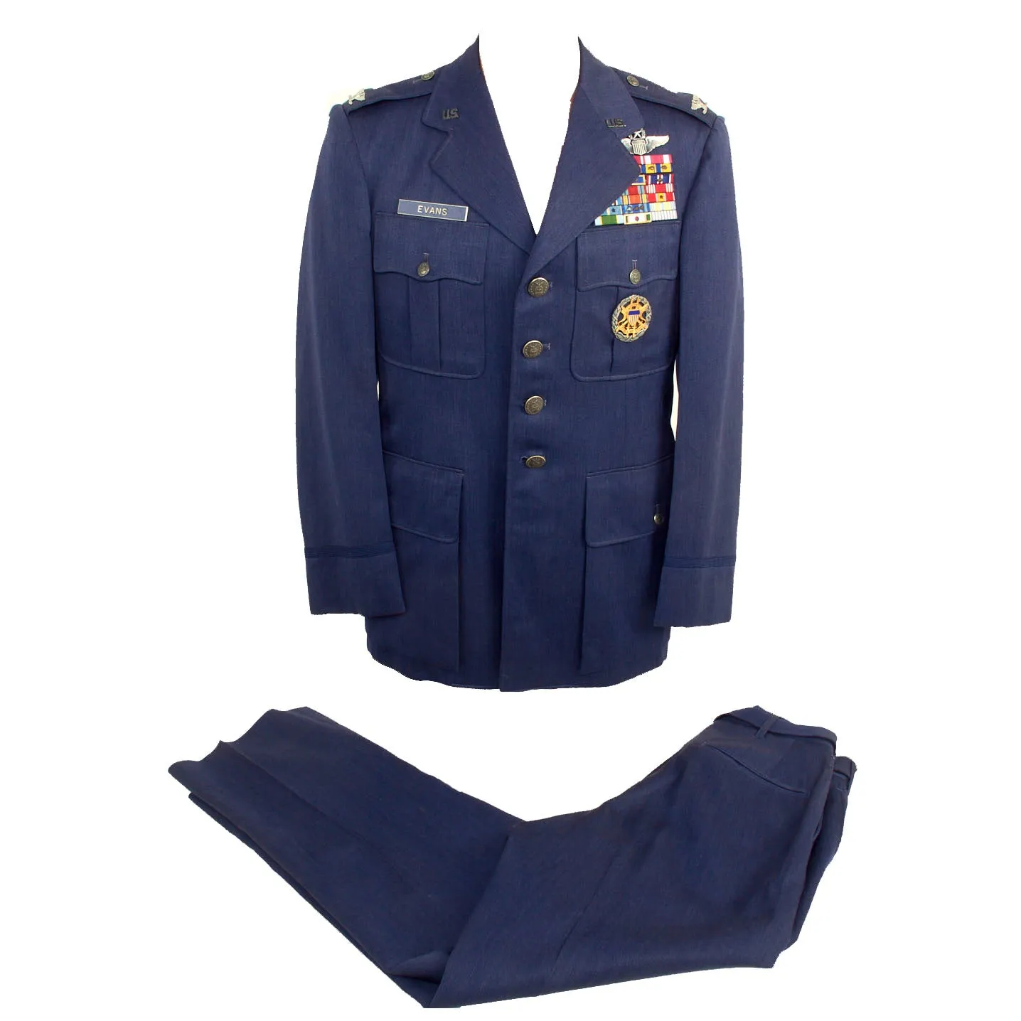 Original U.S. Korean War / Vietnam War Named Pilot’s Uniform Grouping Featuring Flight Suit and HBU-2A/P Flight Helmet - Lt. Col. William Evans