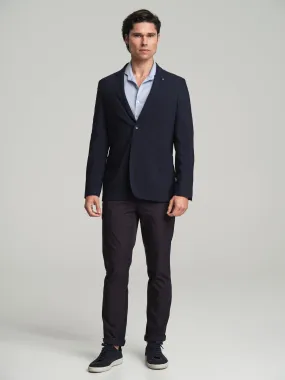 Packable slim fit check blazer