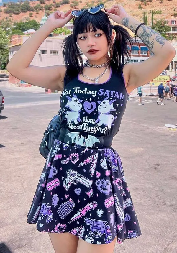 Pastel Goth Guns And Knives | SKATER SKIRT